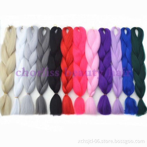 40 colors Single colorJumbo Braiding Hair Extensions Braiding Hair 24 Inch Ombre Multiple Tone Colored Synthetic Hair for Women